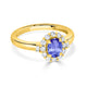 0.6ct Oval Tanzanite Ring with 0.36 cttw Diamond