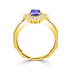 0.6ct Oval Tanzanite Ring with 0.36 cttw Diamond