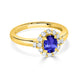 0.6ct Oval Tanzanite Ring with 0.36 cttw Diamond