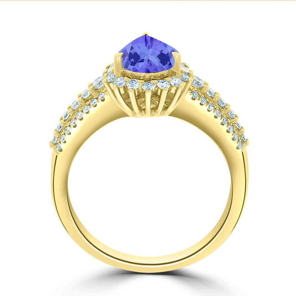 1.15ct Pear Tanzanite Ring with 0.44 cttw Diamond