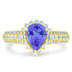 1.15ct Pear Tanzanite Ring with 0.44 cttw Diamond