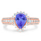 1.15ct Pear Tanzanite Ring with 0.44 cttw Diamond