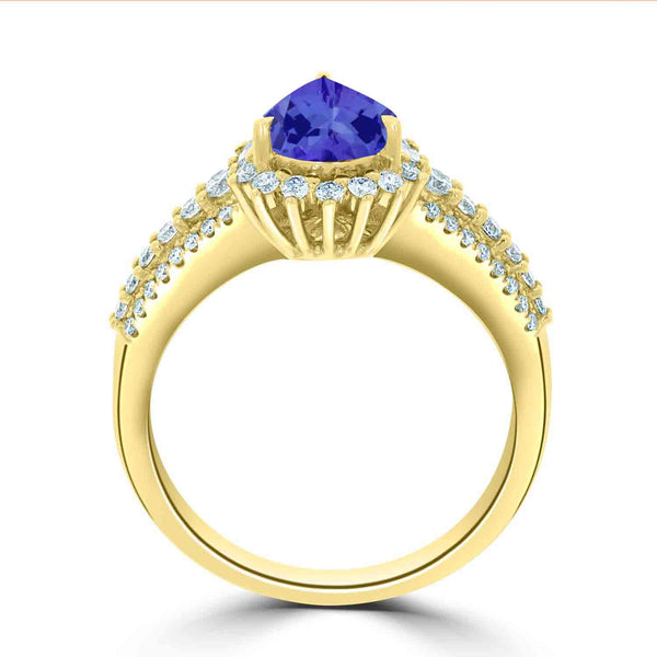 1.15ct Pear Tanzanite Ring with 0.44 cttw Diamond