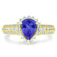 1.15ct Pear Tanzanite Ring with 0.44 cttw Diamond