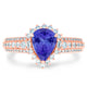 1.15ct Pear Tanzanite Ring with 0.44 cttw Diamond