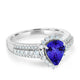 1.15ct Pear Tanzanite Ring with 0.44 cttw Diamond