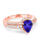 1.15ct Pear Tanzanite Ring with 0.44 cttw Diamond