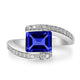 1.6ct Emerald Cut Tanzanite Ring with 0.23 cttw Diamond