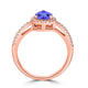 1.3ct Pear Tanzanite Ring with 0.31 cttw Diamond