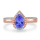 1.3ct Pear Tanzanite Ring with 0.31 cttw Diamond