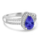 1.3ct Pear Tanzanite Ring with 0.31 cttw Diamond