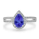 1.3ct Pear Tanzanite Ring with 0.31 cttw Diamond