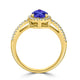 1.3ct Pear Tanzanite Ring with 0.31 cttw Diamond