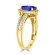 1.3ct Pear Tanzanite Ring with 0.31 cttw Diamond