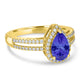 1.3ct Pear Tanzanite Ring with 0.31 cttw Diamond