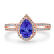 1.3ct Pear Tanzanite Ring with 0.31 cttw Diamond