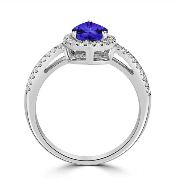 1.3ct Pear Tanzanite Ring with 0.31 cttw Diamond