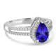 1.3ct Pear Tanzanite Ring with 0.31 cttw Diamond