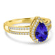 1.3ct Pear Tanzanite Ring with 0.31 cttw Diamond