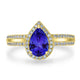 1.3ct Pear Tanzanite Ring with 0.31 cttw Diamond