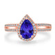 1.3ct Pear Tanzanite Ring with 0.31 cttw Diamond
