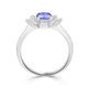 0.9ct Round Tanzanite Ring with 0.18 cttw Diamond