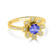 0.9ct Round Tanzanite Ring with 0.18 cttw Diamond