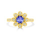 0.9ct Round Tanzanite Ring with 0.18 cttw Diamond