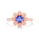 0.9ct Round Tanzanite Ring with 0.18 cttw Diamond