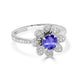 0.9ct Round Tanzanite Ring with 0.18 cttw Diamond