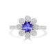 0.9ct Round Tanzanite Ring with 0.18 cttw Diamond