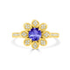 0.9ct Round Tanzanite Ring with 0.18 cttw Diamond