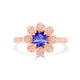 0.9ct Round Tanzanite Ring with 0.18 cttw Diamond