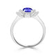 0.9ct Round Tanzanite Ring with 0.18 cttw Diamond