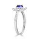 0.9ct Round Tanzanite Ring with 0.18 cttw Diamond