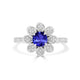 0.9ct Round Tanzanite Ring with 0.18 cttw Diamond