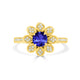 0.9ct Round Tanzanite Ring with 0.18 cttw Diamond