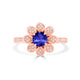 0.9ct Round Tanzanite Ring with 0.18 cttw Diamond