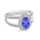 1.3ct Pear Tanzanite Ring with 0.42 cttw Diamond