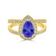 1.3ct Pear Tanzanite Ring with 0.42 cttw Diamond