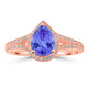 1.15ct Pear Tanzanite Ring with 0.36 cttw Diamond