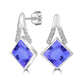 6.8ct Cushion Tanzanite Earring with 0.26 cttw Diamond