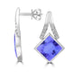 6.8ct Cushion Tanzanite Earring with 0.26 cttw Diamond