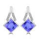 6.8ct Cushion Tanzanite Earring with 0.26 cttw Diamond