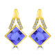 6.8ct Cushion Tanzanite Earring with 0.26 cttw Diamond