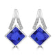 6.8ct Cushion Tanzanite Earring with 0.26 cttw Diamond