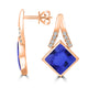 6.8ct Cushion Tanzanite Earring with 0.26 cttw Diamond