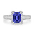 1.6ct Emerald Cut Tanzanite Ring with 0.2 cttw Diamond
