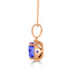 3.4ct Cushion Tanzanite Pendant with 0.17 cttw Diamond