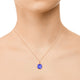 3.4ct Cushion Tanzanite Pendant with 0.17 cttw Diamond